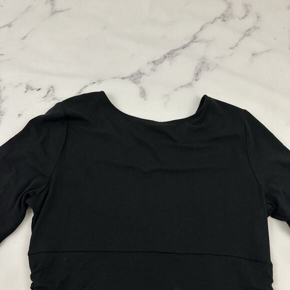 Betabrand Womens Jersey Knit Dress Size M Black Ruched Stretch Pockets - Picture 8 of 10